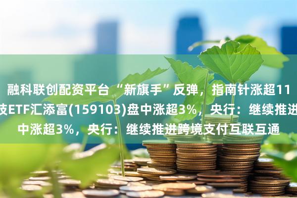 融科联创配资平台 “新旗手”反弹，指南针涨超11%创新高，金融科技ETF汇添富(159103)盘中涨超3%，央行：继续推进跨境支付互联互通